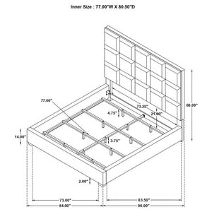 English Elm Frances Beige Tufted Upholstered Eastern King Bed - Luxe Velvet, Modern Design, Sturdy Frame, Comfort B062S01097