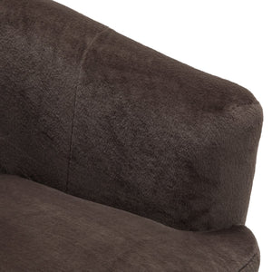 English Elm Plush Barrel Swivel Accent Chair Velvet Upholstered 360 Degree Base Living Room Black,Dark Brown N776P403621M