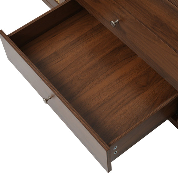 English Elm 60" Boutique Bathroom Vanity Rattan Doors Soft Close Drawers Smc Sink Pine Legs Brown N817P397678B