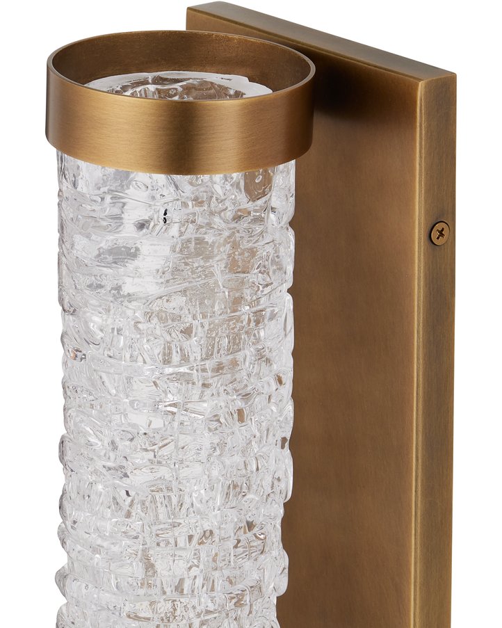 Currey & Company Busby Brass Bath Wall Sconce - Dimmable, Unique Glass Tube Design For Elegant Bathroom Ambiance Gold Glass ,Metal 5800-0064-currey-company