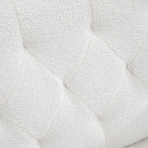 English Elm HOMCOM Sherpa Accent Chair with Tufted Diamond Stitching, Gold Steel Legs, Plush Berber Fleece Comfort W2225P173964