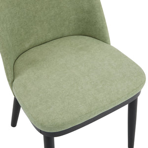 English Elm Dining Chair Set of 2 Mid-century Walnut Wood Frame Upholstered Seat and Back Mint N771P237031L