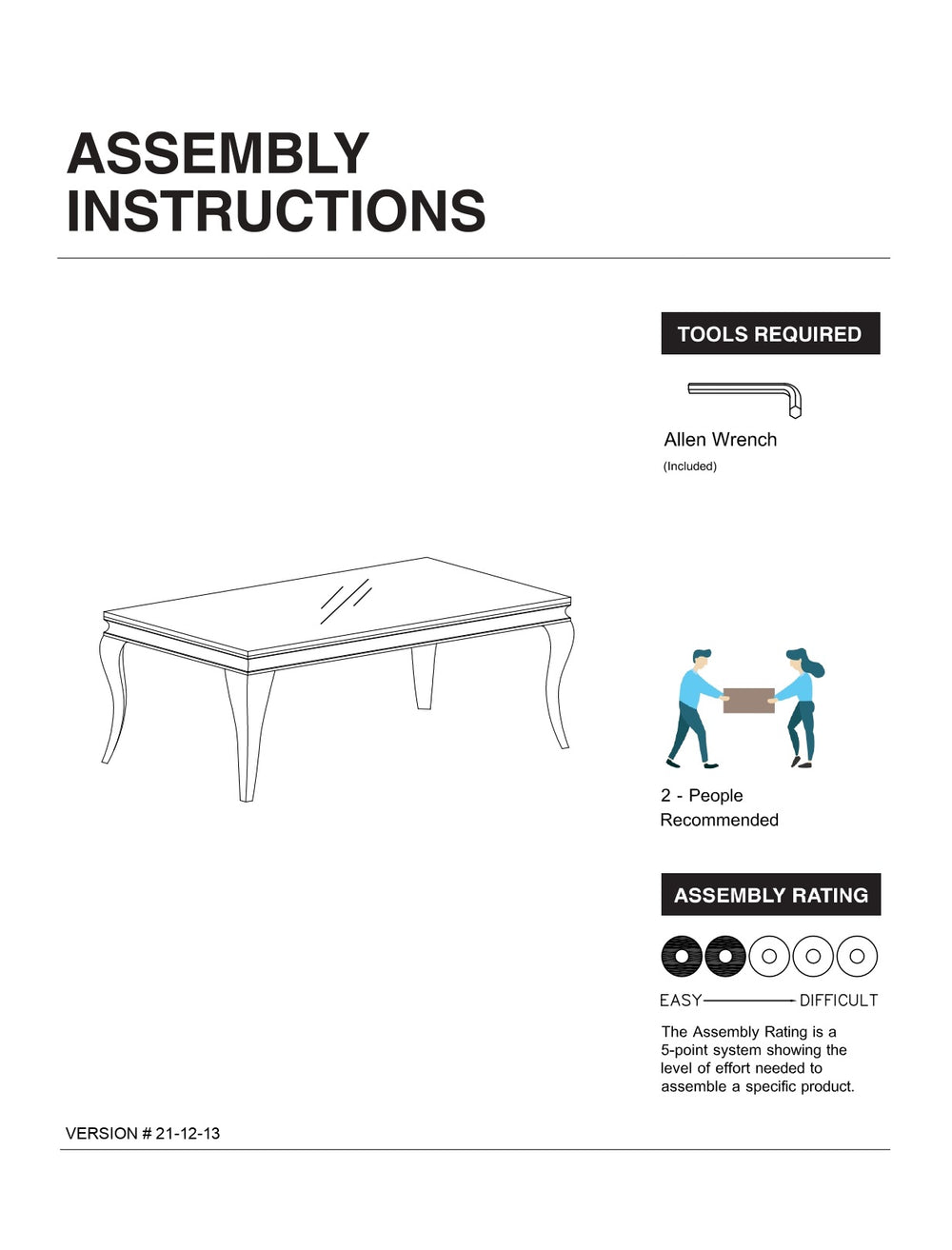 English Elm Glam Stainless Steel Coffee Table with Beveled Tempered Glass Top and Elegant Cabriole-Style Legs Black,Silver 55 L x 30 W x 4 H B011S01173