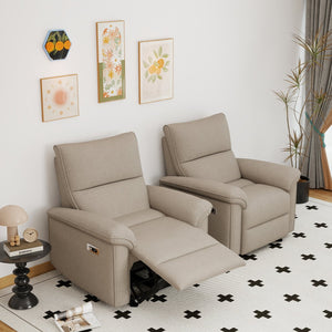English Elm Power Lift Recliner Velvet Chair with Extended Footrest and Cup Holders for Elderly W1028S00062