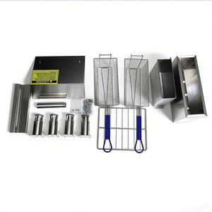 English Elm 90,000 Btu Triple Burner Lp Gas Fryer Heavy Duty Floor Model for Restaurant Use W3629P365490
