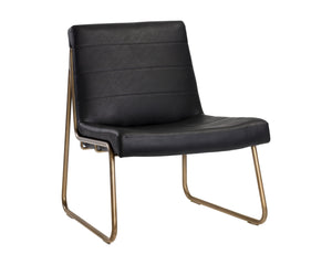 Sunpan Anton Lounge Chair - Stylish Comfort with Sculpted Seat and Rustic Bronze Frame for Modern Spaces Vintage Black