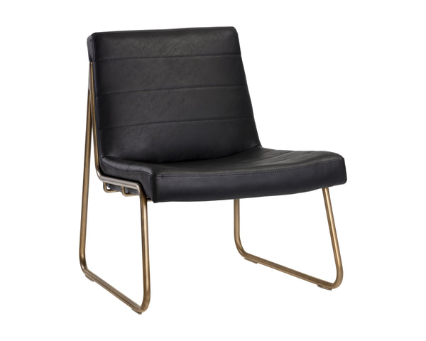 Sunpan Anton Lounge Chair - Stylish Comfort with Sculpted Seat and Rustic Bronze Frame for Modern Spaces Vintage Black