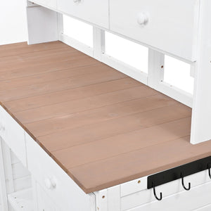 English Elm Topmax 65.7'' Tall Potting Bench With Hutch, Ergonomic Workstation & Ample Storage N717P229024K-GIGA