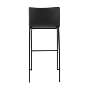 English Elm Mara Contemporary Black Barstool Set Of 2 - Stylish Faux Leather & Steel For Modern Dining Spaces B202P222233