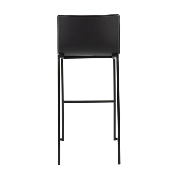 English Elm Mara Contemporary Black Barstool Set Of 2 - Stylish Faux Leather & Steel For Modern Dining Spaces B202P222233