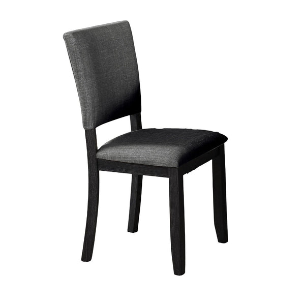 English Elm Contemporary Round Pedestal Dining Set with Upholstered Chairs for Modern Interiors Dark Gray B2741S00780