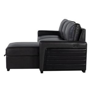 English Elm Montero Sleeper Sectional with Storage Chaise Drop Down Table and Usb Ports B201S00463
