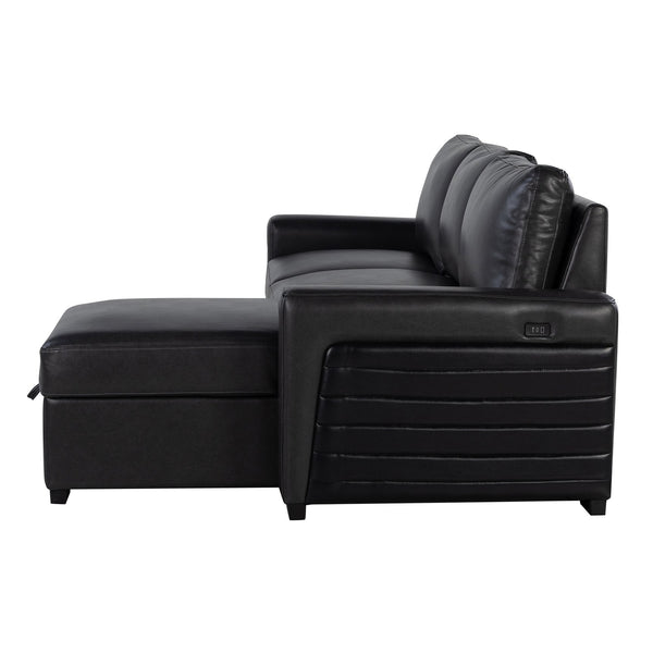 English Elm Montero Sleeper Sectional with Storage Chaise Drop Down Table and Usb Ports B201S00463