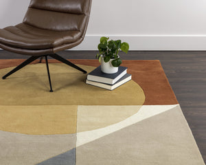 Sunpan Dusk Geometric Hand-Tufted Rug - Artisan Crafted from Wool and Cotton for Unique Retro Style 9' X 12'