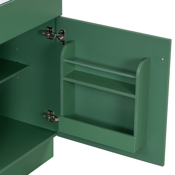 English Elm Christopher Knight Home® - 20" Bathroom Vanity with Ceramic Sink and Soft-Close Door, Gold Knob, Adjustable Shelf Storage Green N759P237946F