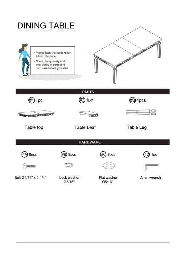 English Elm Silver Glam Mirror Accent Dining Table with Expandable 18" Leaf, Silver-Gray Contemporary 90" B2741P306158