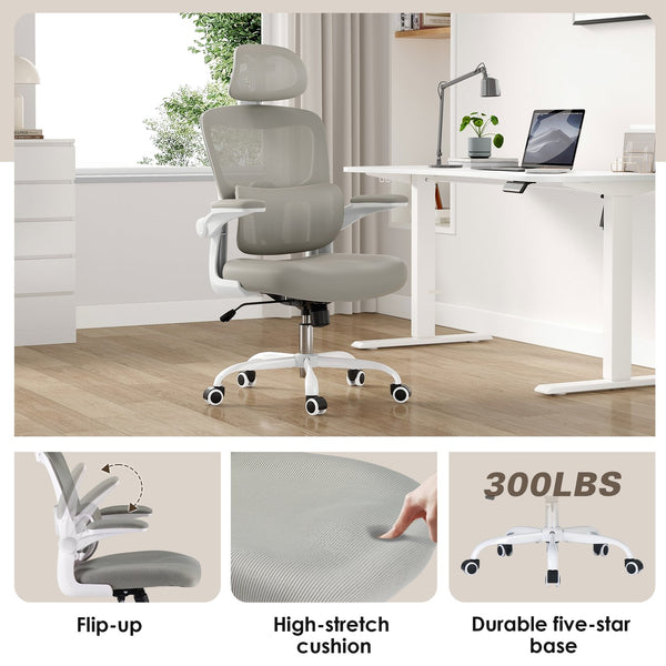 English Elm Ergonomic Office Chair With Adjustable Lumbar Support, Flip-Up Armrests & Stylish Modern Design T3623P380905