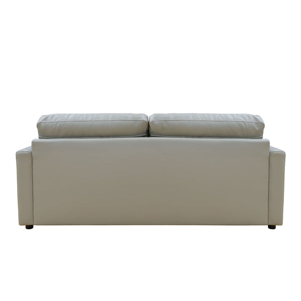 English Elm Luxurious Leather Match 3-Seater Sofa with Pocket Coil Seats, Squared Arms & Sturdy Wooden Frame B2741P280156