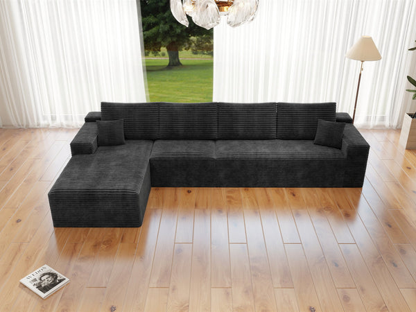 English Elm 131.9*68.9"Modular 131.9*68.9" Modular Sectional Sofa - Plush Corduroy, No Assembly, 4-Piece Configuration For Any Space W3819S00016