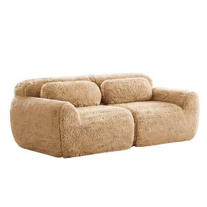 English Elm 2-seater Modular Cloud Sofa Plush Fluffy Sectional with Pillows for Living Room Light Khaki W714P380200