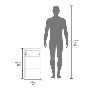 English Elm Shongopovi Modern One Drawer Nightstand with Open Shelf, Scratch-Resistant Surface, Compact Bedroom Storage White 31.89 L x 20.48 W x 3.94 H B128P375275