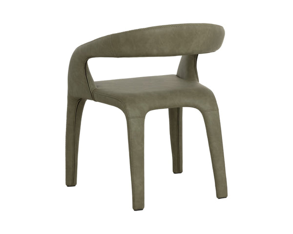 Sunpan ATIKA Dining Armchair - Sculpted Comfort and Modern Minimalism for Your Contemporary Space Green 112410