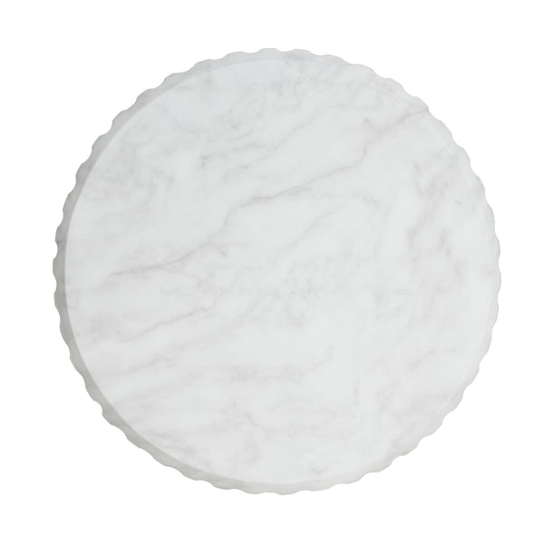 English Elm Christopher Knight Home® - Outdoor Cicci Carved Side Table - Sculptural White Accent For Indoor/Outdoor Living Spaces N773P283503W