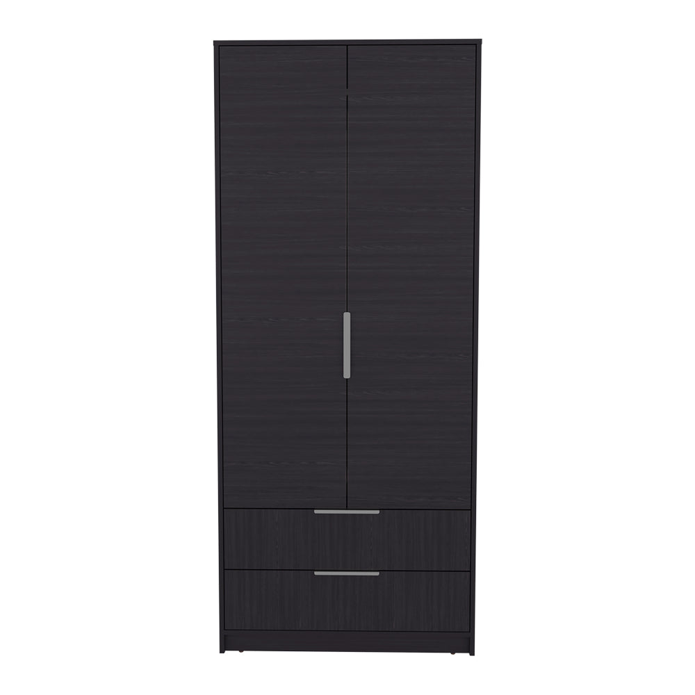 English Elm Trappe Black Armoire Cabinet for Bedroom & Office — Stylish Engineered Wood, Durable, Organized Storage B092S00297