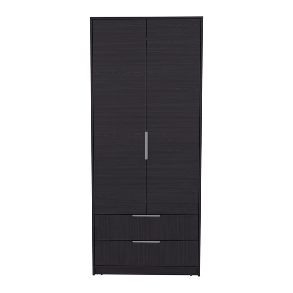 English Elm Trappe Black Armoire Cabinet for Bedroom & Office — Stylish Engineered Wood, Durable, Organized Storage B092S00297