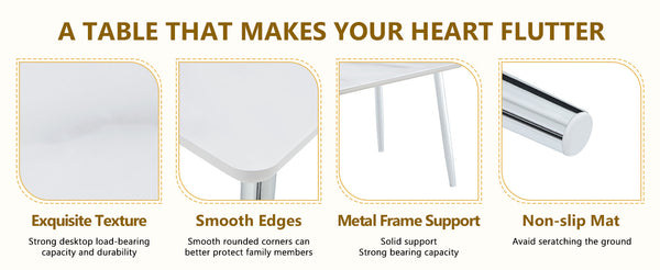 English Elm Table and Chair Set Marble Glass Top Silver Legs Four Seat Modern Dining W1151S04641