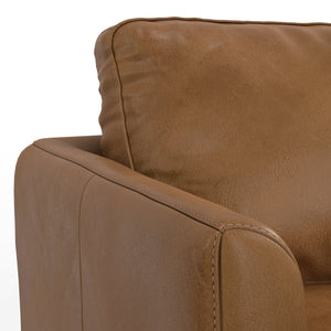 English Elm Livingston 90" Oversized Sofa In Rich Caramel Brown Leather – Mid-Century Modern Comfort & Style B136P159624