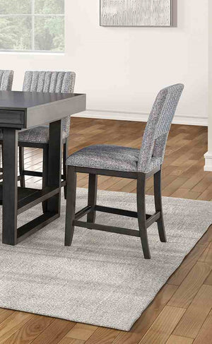 English Elm Transitional Westerham Arm Chair Set of 2 — Dark Cherry wood, upholstered comfort, gold-capped legs elegance Blue,Gray 43 L x 19 W x 15 H B2741P409549