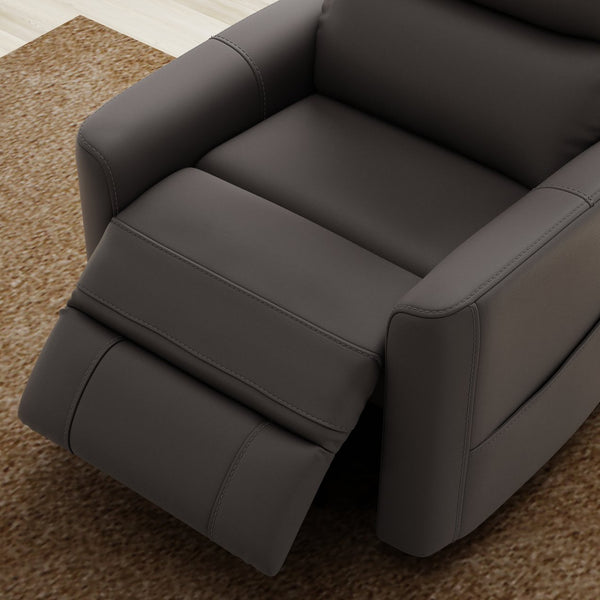 English Elm Faux Power Lift Chair with Premium Faux Leather, USB Charging, Side Pockets & Quiet Motor Recline Grey B339P409530