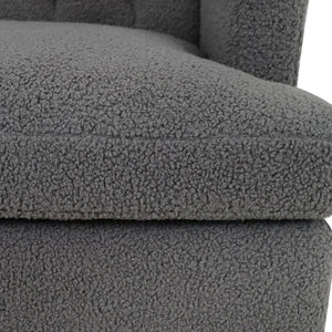 English Elm Christopher Knight Home® - Upholstered Teddy Fleece Armchair with Tufted Back, Contemporary Cozy Accent Seat for Living Room DARK GREY N763P193158R