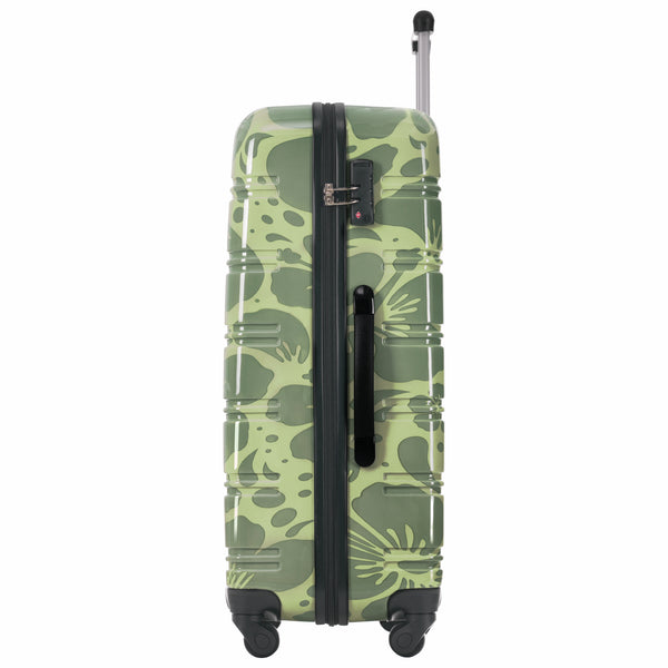 English Elm Hardshell Polycarbonate Luggage Set Three Piece Tsa Lock Spinner Travel Suitcases Green N732P306618F
