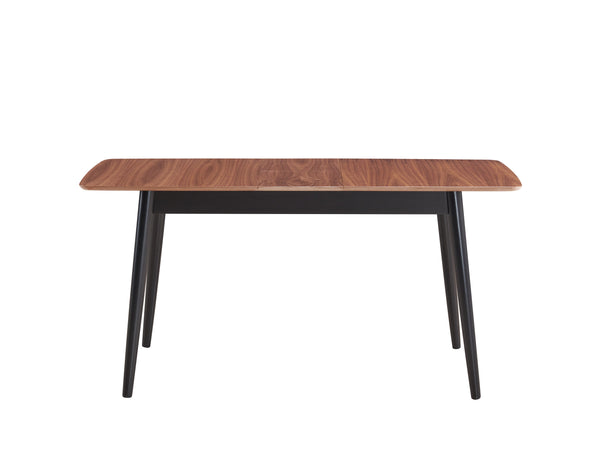 English Elm Natural dining table with turned legs and butterfly leaf—spacious rectangular design, contrasting finish, versatile for gatherings Natural+Black B062P209313