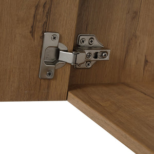English Elm 30 Inch Wall Mounted Bathroom Vanity with Open Shelf Hardware Free Handle Design W99956039