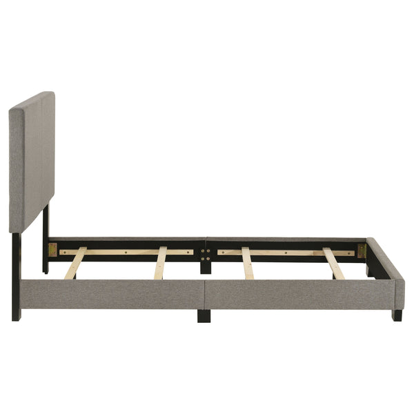 English Elm Efram Upholstered Twin Bed with Padded Headboard and Matte Black Wood Legs B062P441117