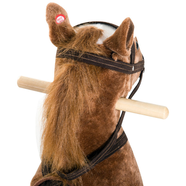 English Elm Qaba Plush Rocking Pony for Toddlers with Sound Effects and Padded Saddle Playroom Fun W2225P217966