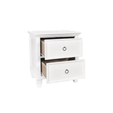 English Elm Dovie White 2-Drawer Nightstand With Metal Hardware