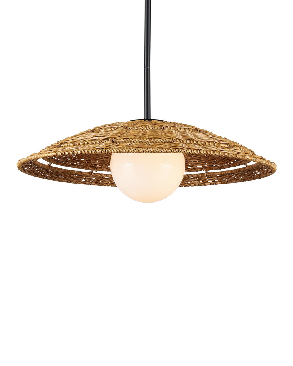 Currey & Company Barbary Small Outdoor Pendant Light – Hand-woven Wicker Design For Stylish Patios And Porches Natural All,Weather Wicker ,Metal ,Glass 9500-0017-currey-company