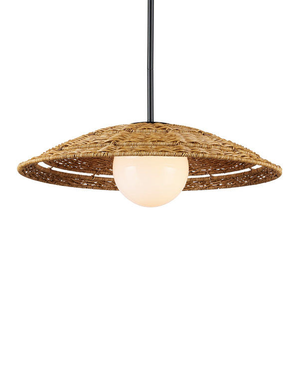 Currey & Company Barbary Small Outdoor Pendant Light – Hand-woven Wicker Design For Stylish Patios And Porches Natural All,Weather Wicker ,Metal ,Glass 9500-0017-currey-company