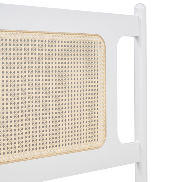 English Elm Queen Size Wooden Rattan Platform Bed With Trundle & Spacious Drawers For Stylish Storage Solutions N820S00002K-GIGA