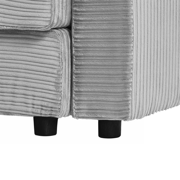 English Elm 41.7" Modern Modular Sofa With Movable Ottoman, Usb Ports, Cup Holders & Hidden Storage In Grey N719S001611E