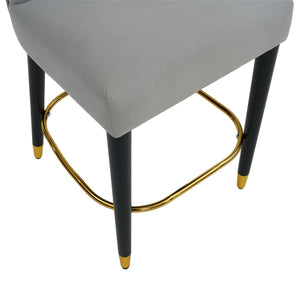 English Elm Christopher Knight Home® - 27inch-counterstool, modern rubberwood frame with light fabric upholstery, gold circular footrest accent Grey N780P224409G