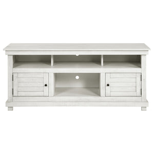 English Elm Castleton Rustic Distressed White 60" TV Stand - Modern Farmhouse Media Console with Shelves & Cupboards B062P375514