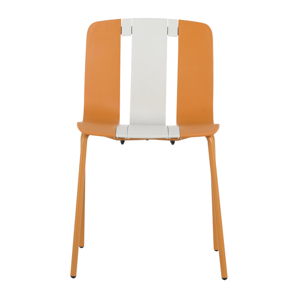 English Elm Holiday Stackable Polypropylene Side Chair Set of Four for Indoor Outdoor Dining Beige,Tropical Orange,White W3450P447383