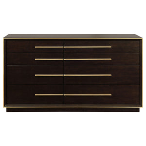 English Elm Prescott Smoked Peppercorn Nine-Drawer Dresser with Retro Flair, Mitered Trim & Elongated Metal Pulls (70") B062P375998