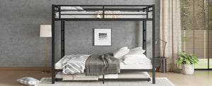 English Elm Queen Metal Bunk Bed With Twin Trundle - Stylish Space-Saving Solution For Shared Bedrooms Or Guests W1580S00131-GIGA
