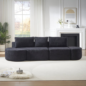 English Elm [video]106.3-inch V-shape Modular Chenille Sectional Sofa with Ottomans for Living Rooms W3505P383965
